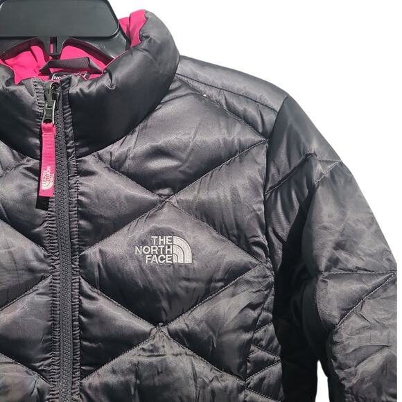 The North Face Girls 550 Fill Down Puffer Jacket Large 14-16 Dark Gray - Picture 3 of 7